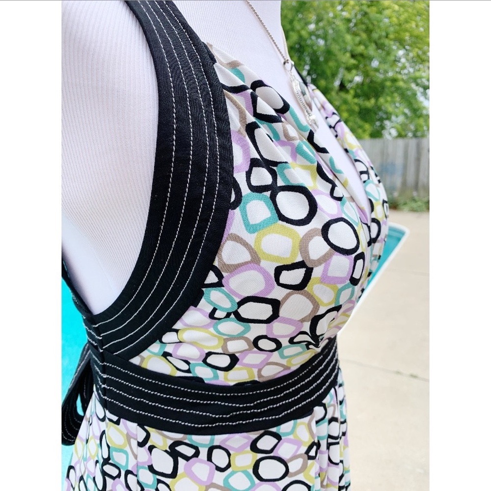 BCBG Maxazria Geometric Print V-neck Dress XS - Picture 6 of 8